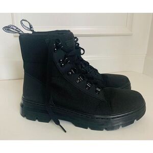 Dr. Doc Martens AirWair Combs Combat Boots‎ Black Canvas Women's SZ 10 VG COND